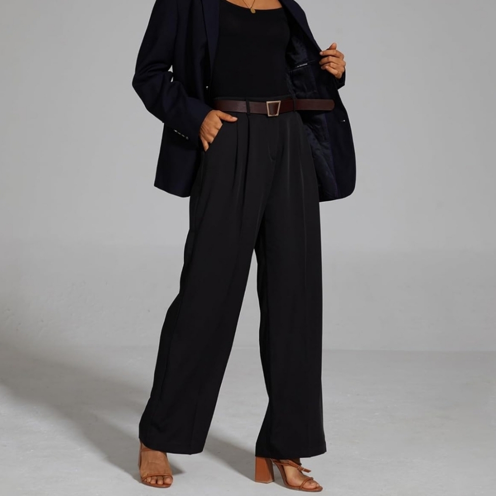 Wide leg suit pants